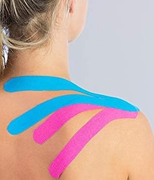 Kinesiology Tape Pro, Athletic Waterproof Muscle Support Adhesive Kinesio Sport Tape for Athletes 2 inches x 16.4 feet Single Roll, 2, 4, 6, or 12 Packs, Assorted Colors (Single Roll, Royal Blue)