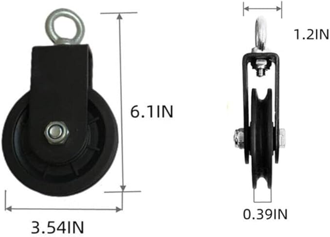 Weight Cable Pulley System Gym 360 Degree 3.54in Silent