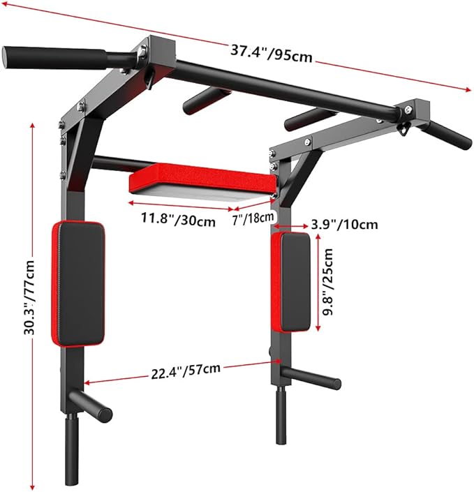 Multifunctional Wall Mounted Pull Up Bar Chin Up bar 440Lbs