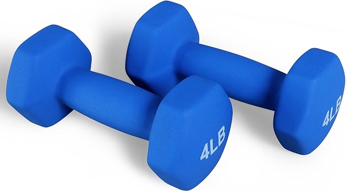 Neoprene Dumbbell Hand Weights, Anti-Slip, Anti-roll, Hex Shape Colorful, Pair or Set with Stand