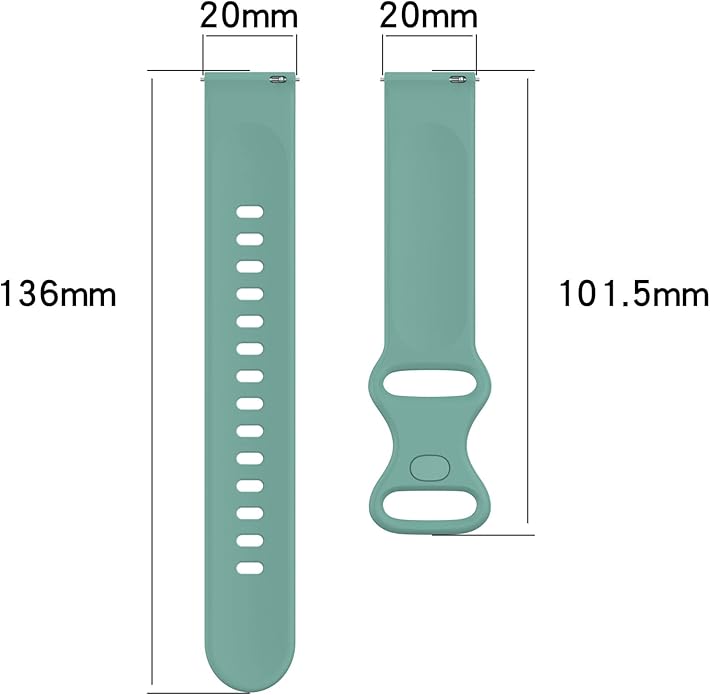 Compatible with FITVII Fitness Tracker Bands, Replacement 20mm Silicone Solid Color Buckle Strap for FITVII H86 Fitness Activity Tracker Watch for Men Women Kids, *Not for FITVII Slim -Size selection