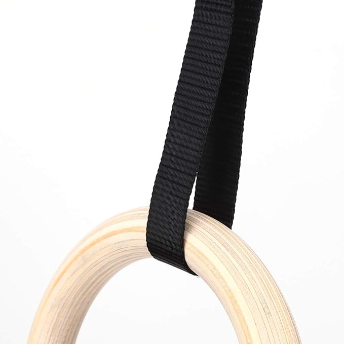 Keenso Wood Gymnastics Rings Sport Workout Equipment Wood 25mm with