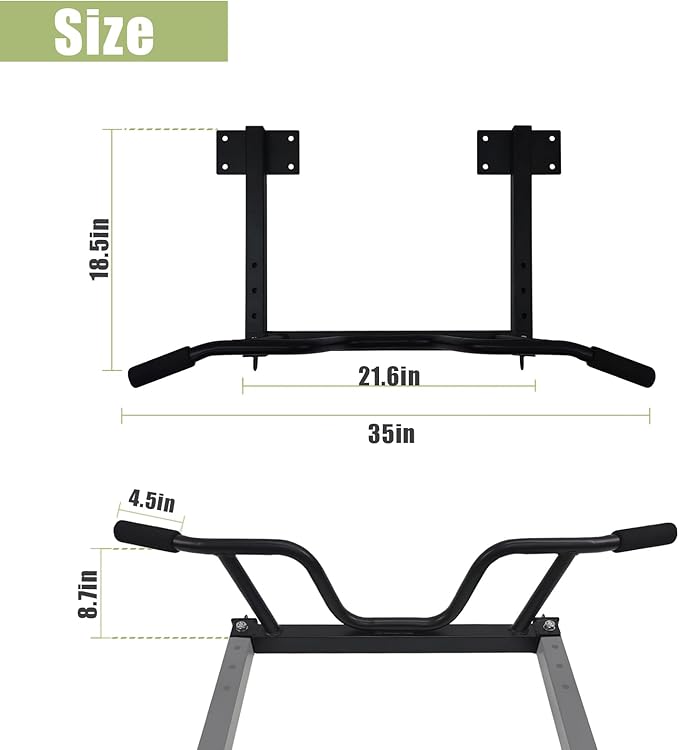 Wall Mounted Pull up Bar Multifunctional Chin up 440 Lbs…