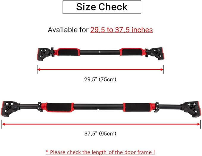 Pull Up Bar - Safe Locking Home Doorway 29.5 to 37.5 Inches
