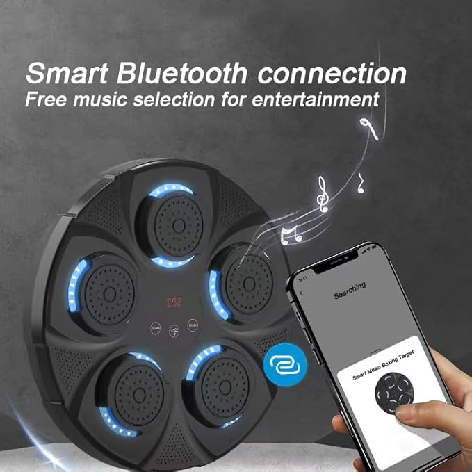 Music Boxing Machine with Boxing Gloves, Smart Bluetooth Boxing Equipment, Wall Mounted Target Training Punching Boxing Machine for Adults