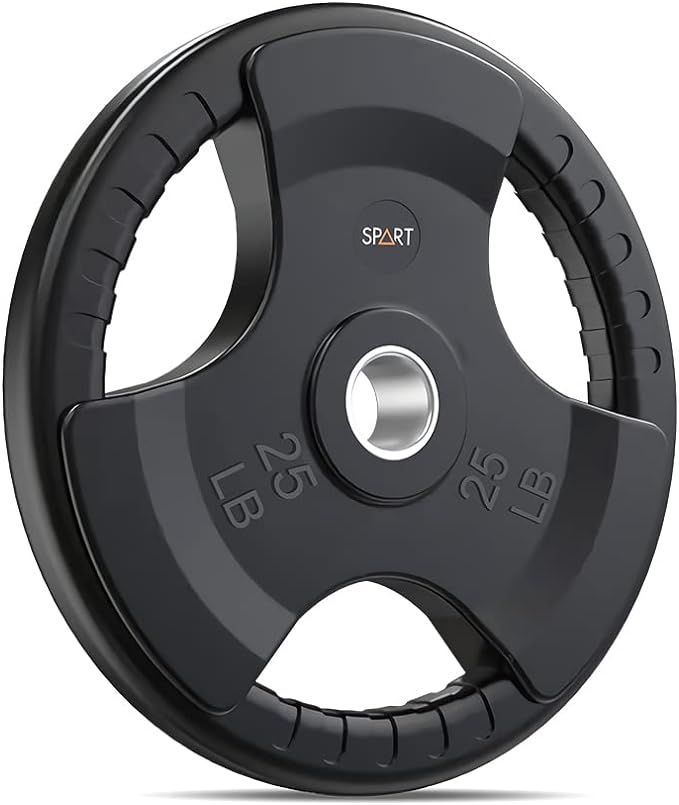 SPART Weight Plate 2-Inch Rubber Coated Olympic Grip Gym(5LB/10LB/25LB/35LB/45LB)