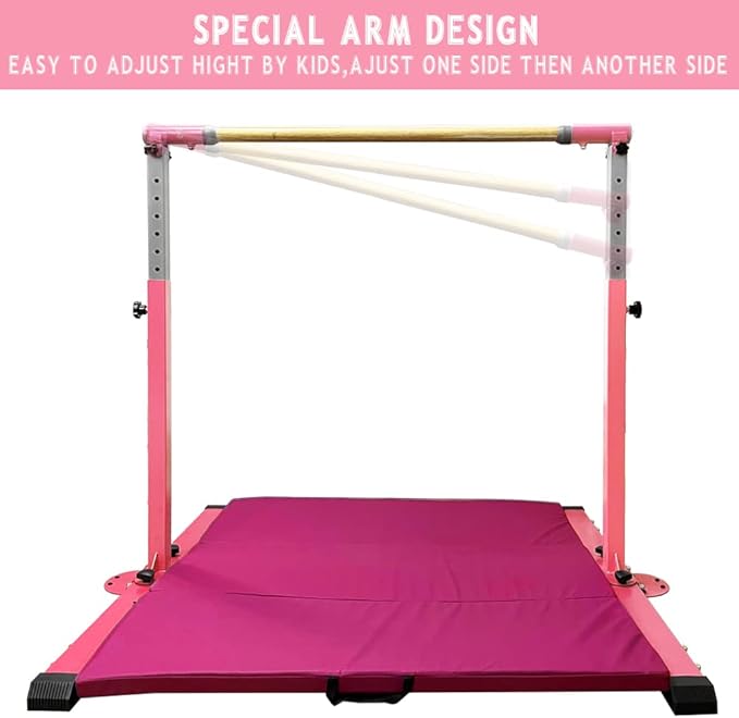 Gymnastics Kip Bar for Home Indoor Training 3' - 5' Gym Equipment,1-4 Levels,300lbs Levels,300lbs Weight