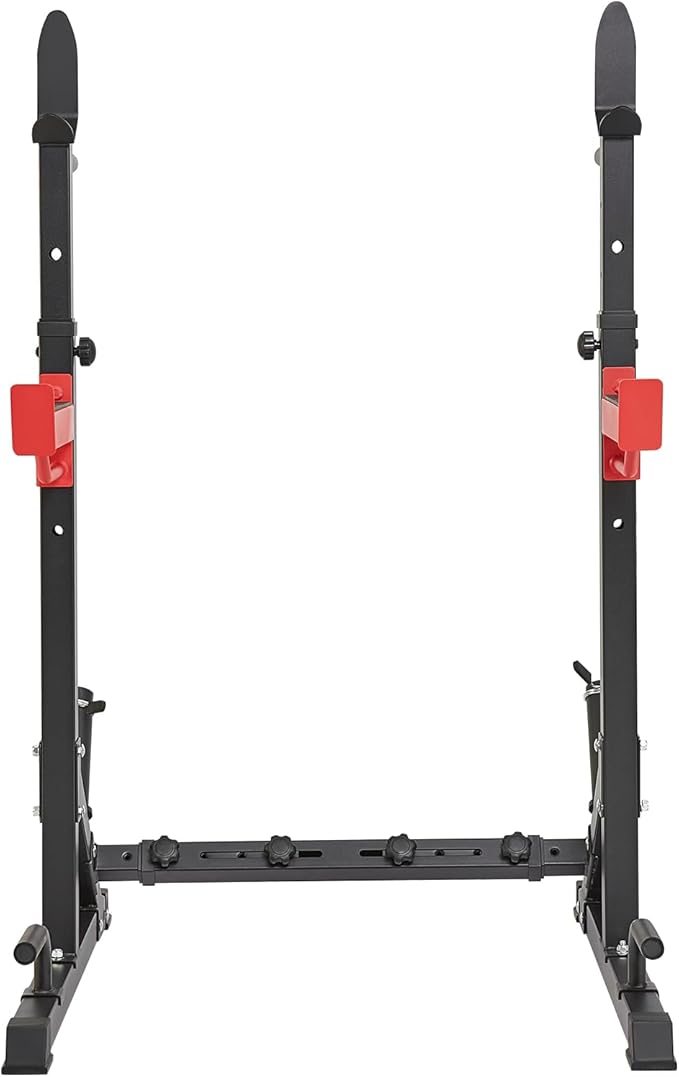VEVOR Squat Stand - Multi-Functional Power Rack with Pull Up Bar, Hook, and Weight Plate Storage Attachment, Adjustable Power Rack Cage for Home Gym Equipment