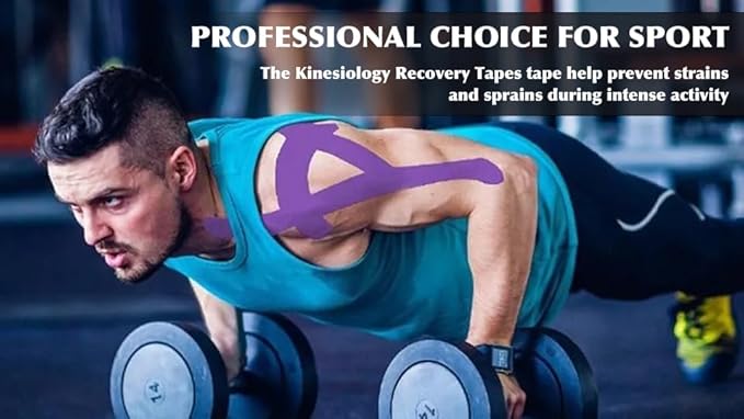 Kinesiology Tape Pro Athletic Sports-3 Rolls,16ft Uncut Strips Breathable Latex Free Muscle Tape for Ankle Wrists Knee Elastic Running Tennis Swimming Football Sports Activities Tapes(Black Blue Pink)