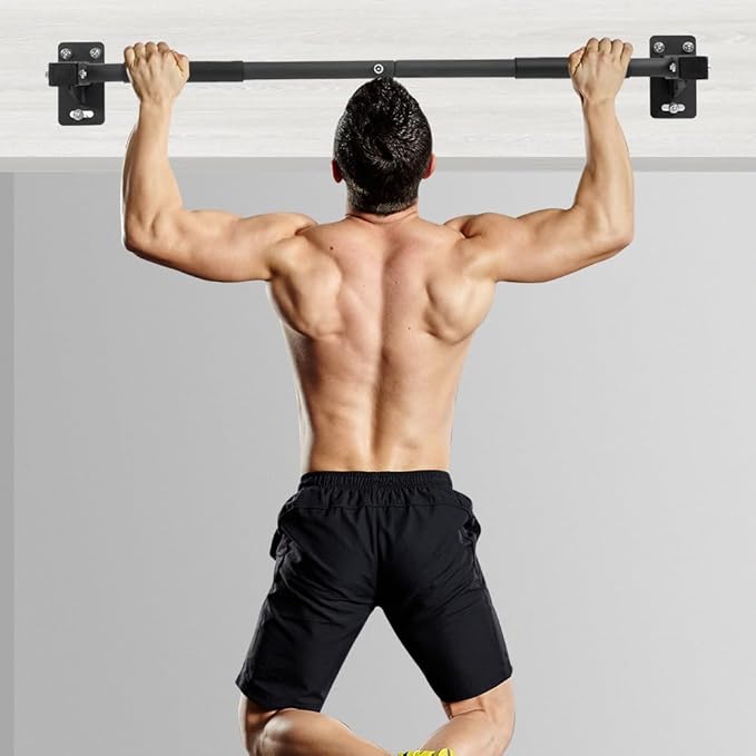 Doorway Pull up Bar Heavy Duty Wall Mount Chin Up Bars, Joist/Beam Pull Up Bar With Wood Mount and Wall Mount Screws