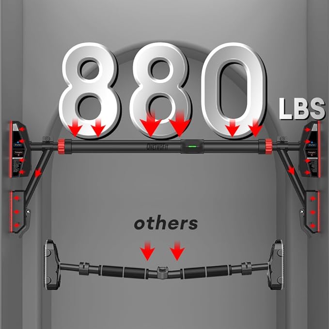 ONETWOFIT Pull Up Bar For Doorway 880lbs For