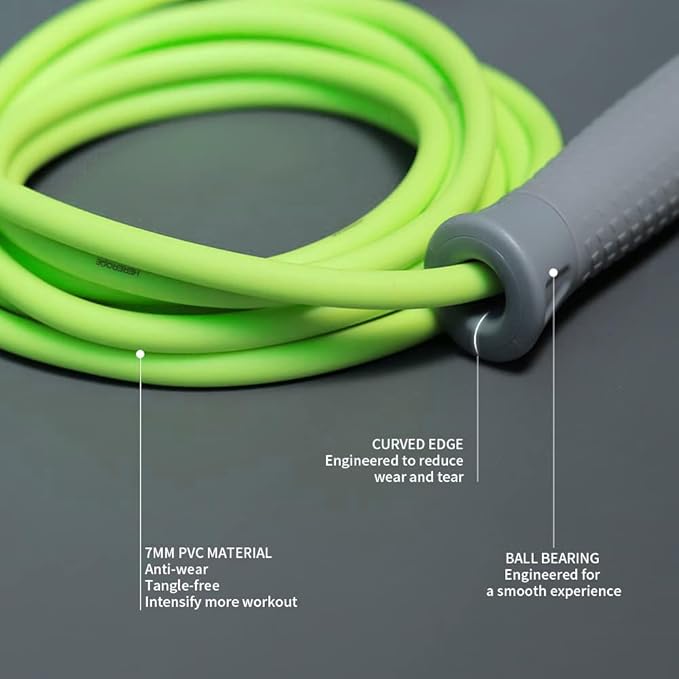 HEREROPE Jump Ropes for Fitness, Adjustable Jump Rope for Women Men, Weighted Speed Rope with 7mm PVC Skipping Rope, No-Slip Grip, Ball Bearing, Great for Speed, Cardio & Tricks, Strength Boxing