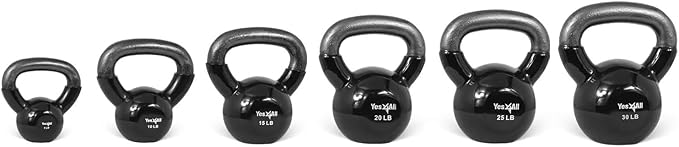 Yes4All Combo Kettlebells Vinyl Coated Weight Sets Great