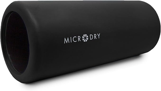 MICRODRY Deluxe Fitness Foam Back Roller for Muscle Relief 13x5.3", Black