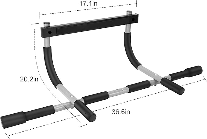 Doorway Pull Up Bar for Home Gym, Adjustable Width, Heavy-Duty Steel
