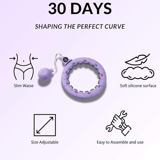 Weighted Hula Circle Hoops for Waist Size 26" 43" with