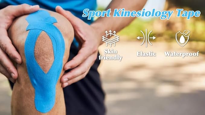 3 Rolls 2inch x 16ft Kinetic Tape Breathable Hypoallergenic Elastic Athletic Tape for Ankle Wrists Knees Elastic Running Tennis Swimming Football Sports Activities Tape Muscle Pain Relief Black