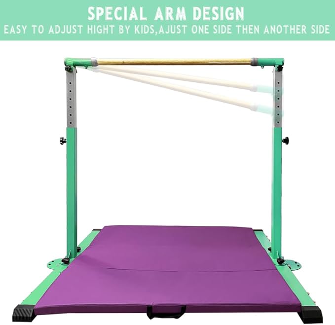 Gymnastics Kip Bar for Home Indoor Training 3' - 5' Gym Equipment,1-4 Levels,300lbs Levels,300lbs Weight