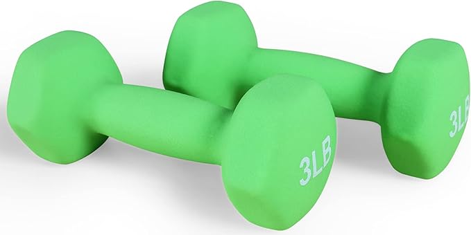 Neoprene Dumbbell Hand Weights, Anti-Slip, Anti-roll, Hex Shape Colorful, Pair or Set with Stand