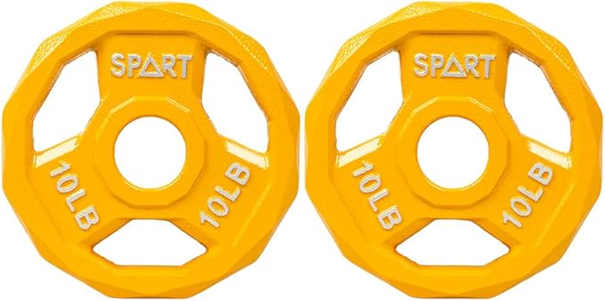 SPART Color Coded Weight Plate 2-Inch Cast Iron 2.5/5/10/15/25/35/45LB, Single/Pair/Set