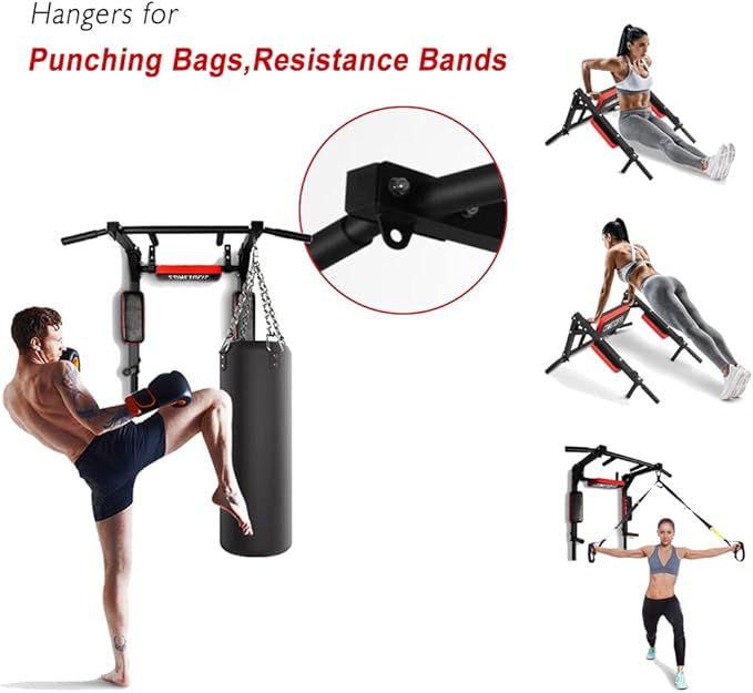 Luckyone Multifunctional Wall Mounted Pull Up Bar/Chin Up bar 440 Lbs