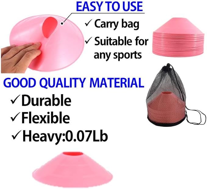 Thicker Disc Cones (Set of 50) Agility Soccer