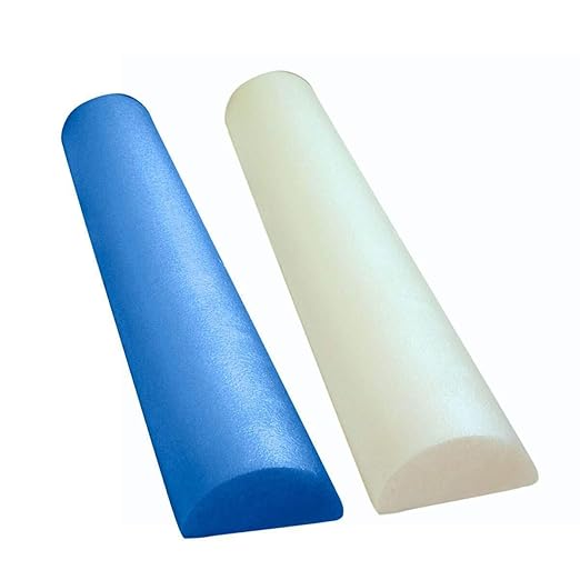 CanDo Slim White PE Foam Rollers for Exercise 3" x 12" Half-Round