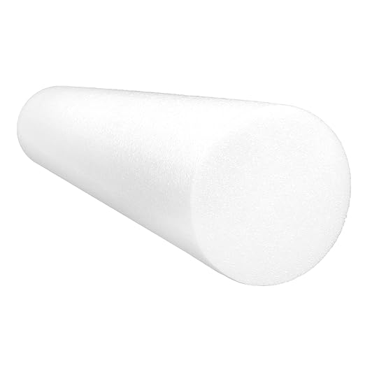 CanDo White PE Foam Rollers for Exercise 6" x 30"
