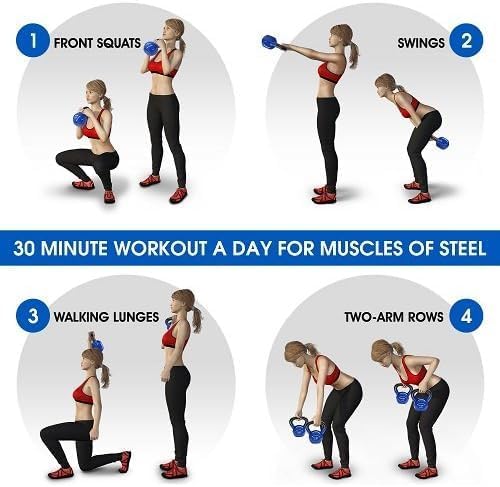 Yes4All 5-65lbs Kettlebells Vinyl Coated Cast Iron