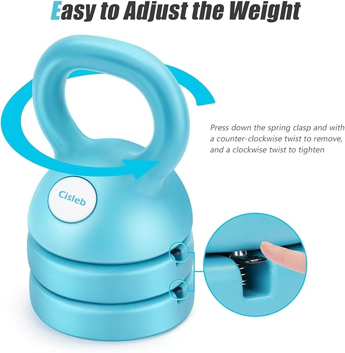Adjustable Kettlebell Weight Set: 3-in-1 Kettlebells (5lbs 8lbs 12lbs) for Home Gym Full-Body Workout Strength Training Weight Loss | Good for Beginners
