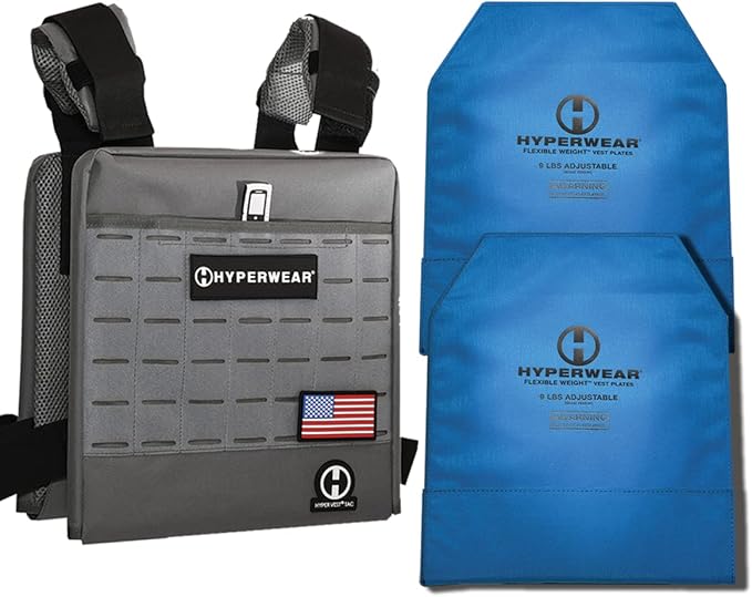 Hyperwear Hyper Vest TAC - Rucking Vest for Men and Women, Adjustable Weighted Vest for Strength Training, Endurance, and Fitness Workouts - Flexible Weight Plates (20-60 lbs)