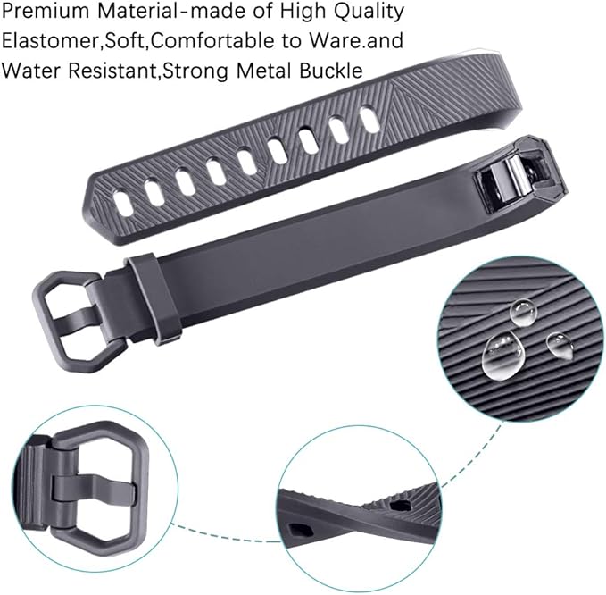 GEAK Bands Compatible with Fitbit Alta and Fitbit Alta HR, 3 Pack Soft Silicone Wristbands for Fitbit Alta HR Bands with Secure Metal Buckle for Men Women,Small Large