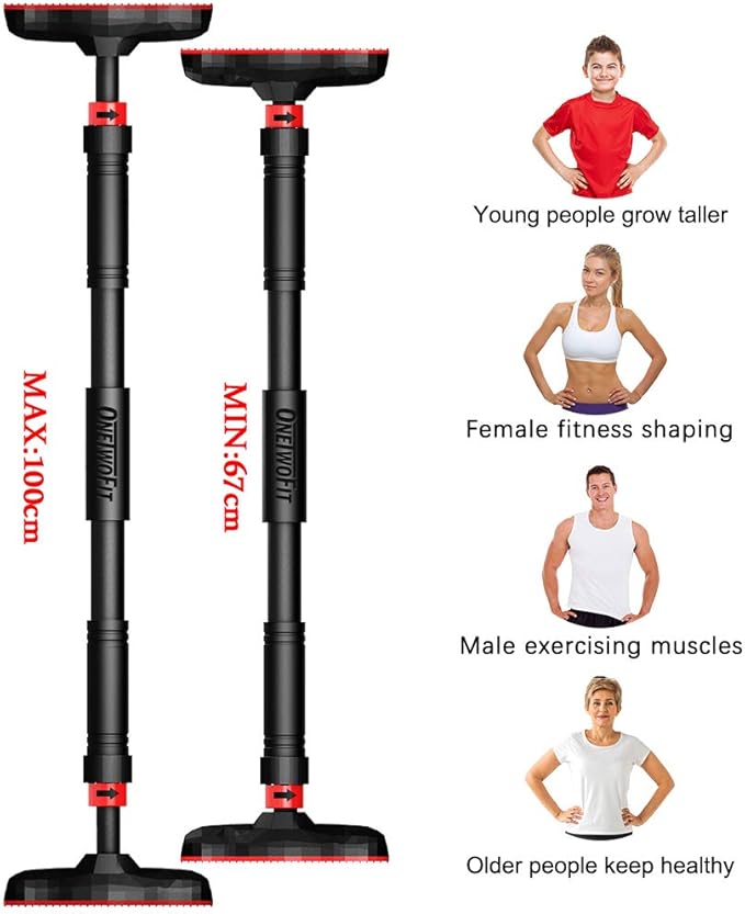 ONETWOFIT Pull Up Bar no Screws Doorway Chin 27.5-35.4 Inches 330 lbs OT160