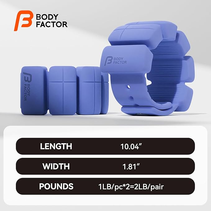 Ankle Weights, Wearable Silicone Wrist Weights, Adjustable Size 2 (1 (1 lb