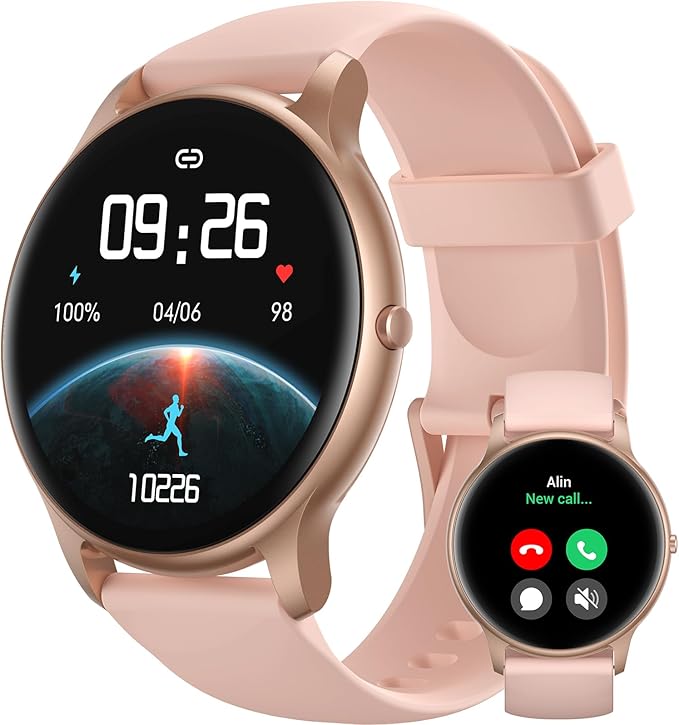 Parsonver Fitness Tracker Bundle with Round Smart Watch, 2-Pack