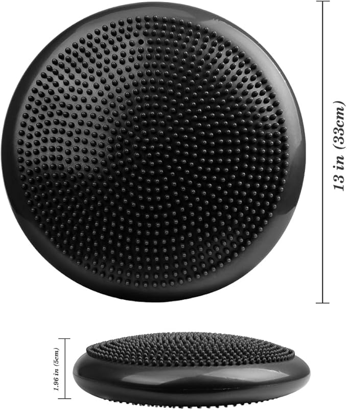 JBM 13" Inflated Stability Wobble Cushion Balance Stability Disc with Pump - Support up to 770lb