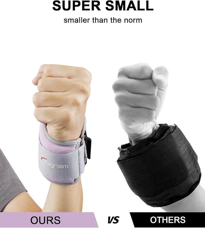 Fragraim Wrist Weights for Women Men with Thumb Loops Lock 1lb*2 1.5lbs*2 2lbs*2 2.5lbs*2 3lbs*2 Wrist and Ankle Weights Sets for Walking Running Strength Training Exercises, Physical Therapy
