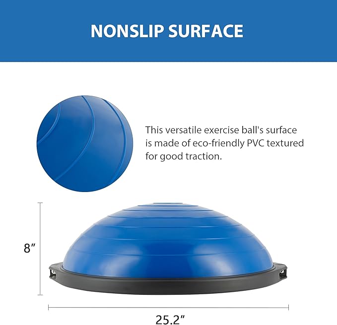 ZELUS 25in. Balance Ball 1500lb Inflatable 2 Bands,