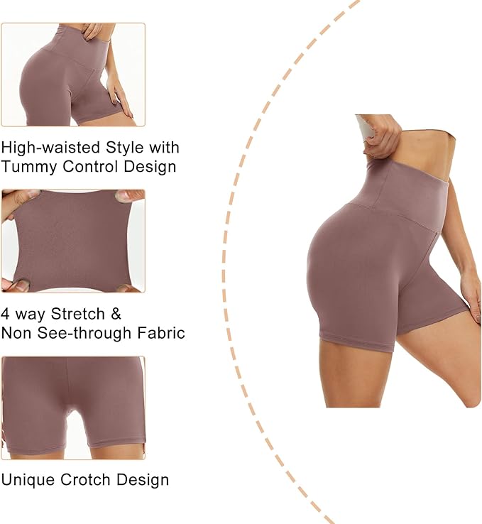 CAMPSNAIL Workout Biker Shorts Women - 3"/5"/8" High Waisted Tummy Control Spandex Booty Volleyball Shorts for Yoga Dance