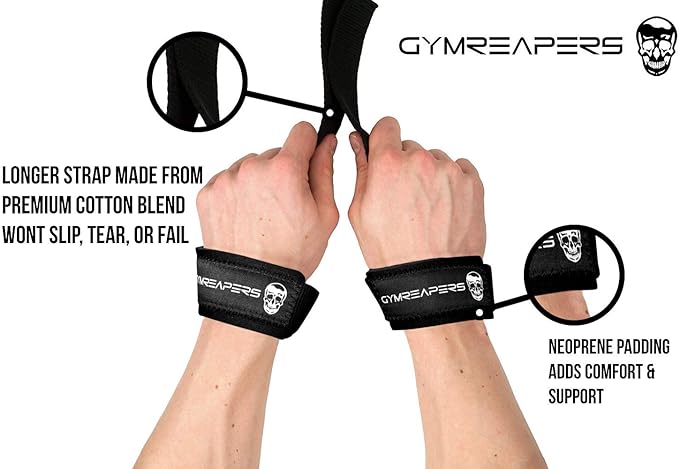 Gymreapers Lifting Wrist Straps for Weightlifting 18 inch