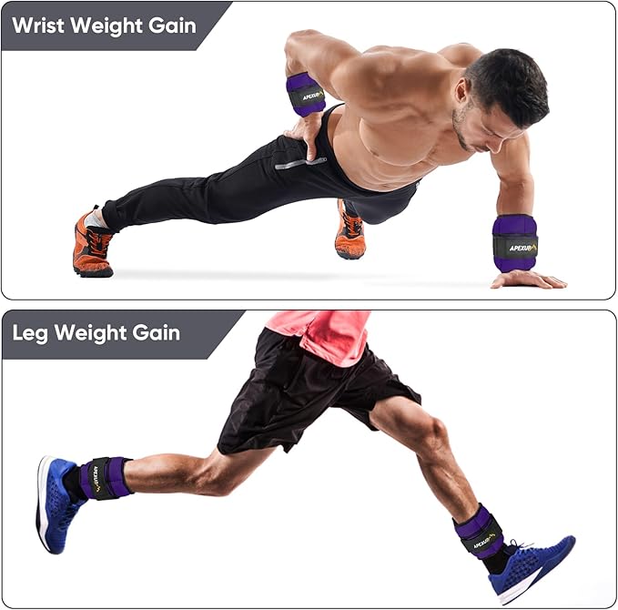 APEXUP 10lbs/Pair Adjustable Ankle Weights for Women and Men