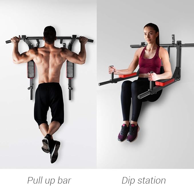 OneTwoFit Multifunctional Wall Mounted Pull Up Bar Chin 440 Lbs OT126