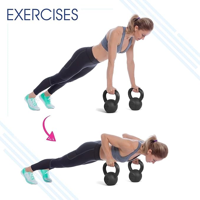 Yes4All Kettlebell Adjustable/Cast Iron/Protective Base Solid Smooth