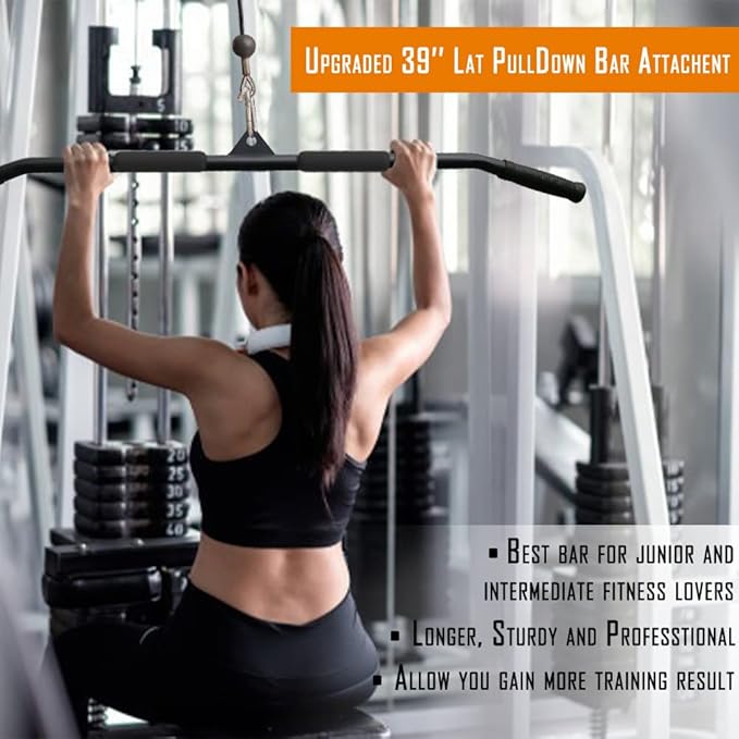 39.4'' Lat Pull Down Bar and 3.74in/95mm Silent
