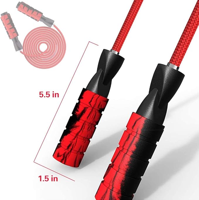 FITMYFAVO Jump Rope Cotton Adjustable Skipping Weighted jumprope