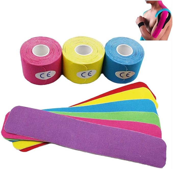 PreCut Kinesiology Tape Sport Pro (20 Pre Cut 10 Inch Strips per Roll) Athletic Recovery Muscle Support Physio TheWrapeutic Aid (Pink) (Single Roll)