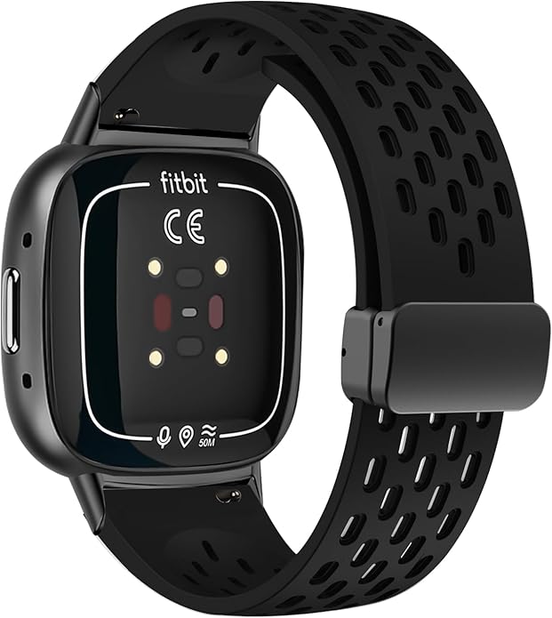Magnetic Anti Sweat Sport Band Compatible for Fitbit 2/Fitbit Versa 4/Fitbit Sense/Fitbit 3, Waterproof