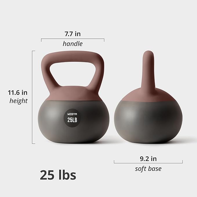 Soft Kettlebells with Cushioned Impact-Resistant Base and Anti-Slip