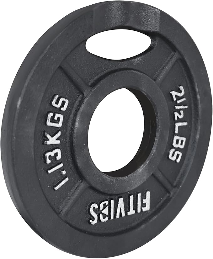 Signature Fitness Cast Iron Plate Weight Plate for Strength Training and Weightlifting, Standard or Olympic, Multiple Sizes