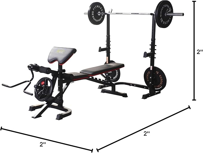 Signature Fitness Multifunctional Workout Station Adjustable Workout Bench 800-Pound Capacity